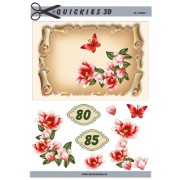 3D ark blomster og tal A5